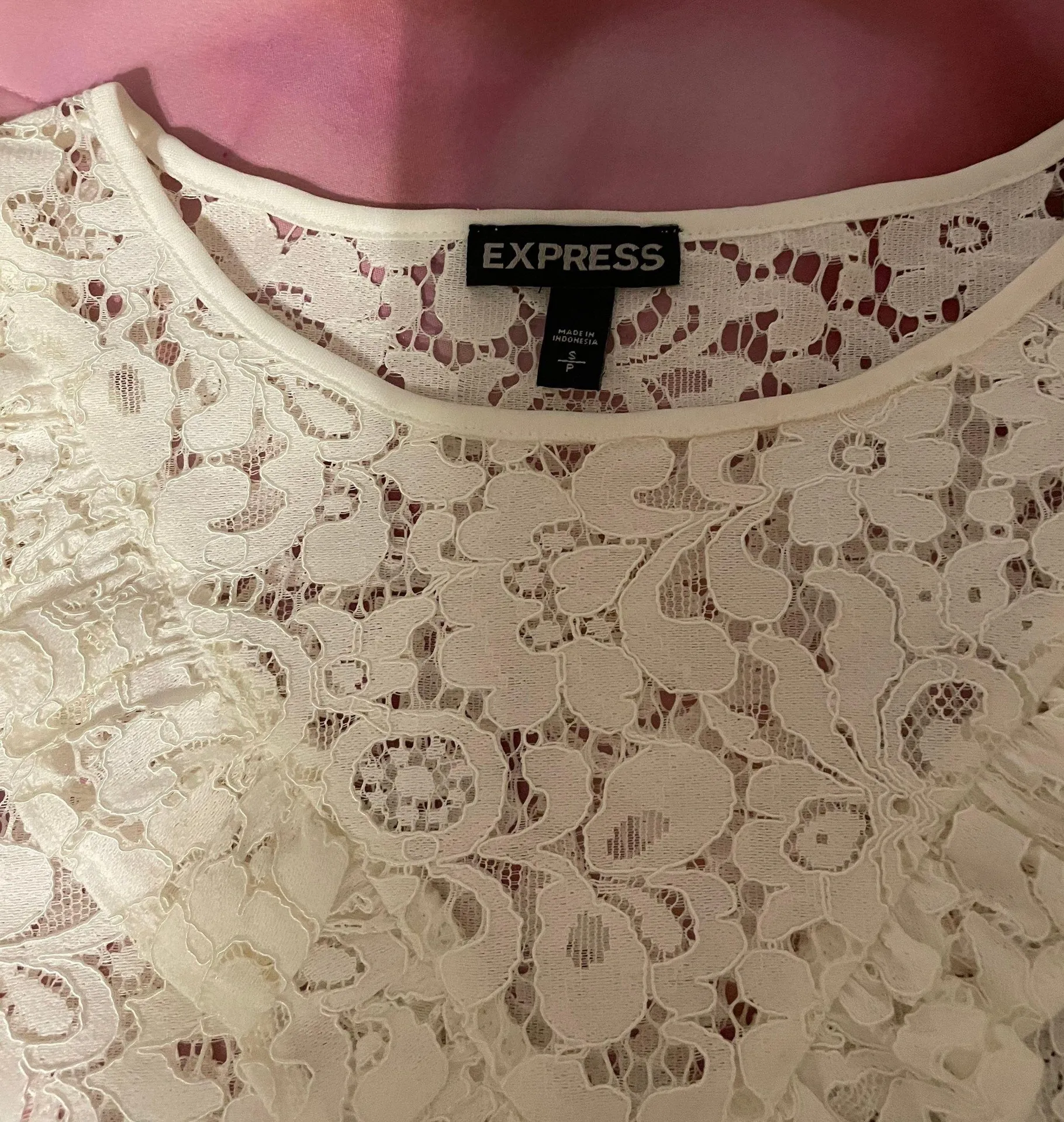 EXPRESS White Lace Cold Shoulder Top - Image 4