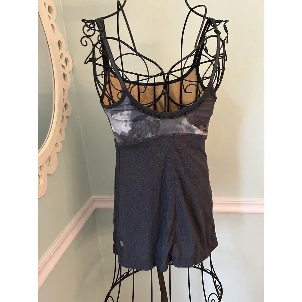 LULULEMON gray White tank tie dye grey top size 4 - Image 3