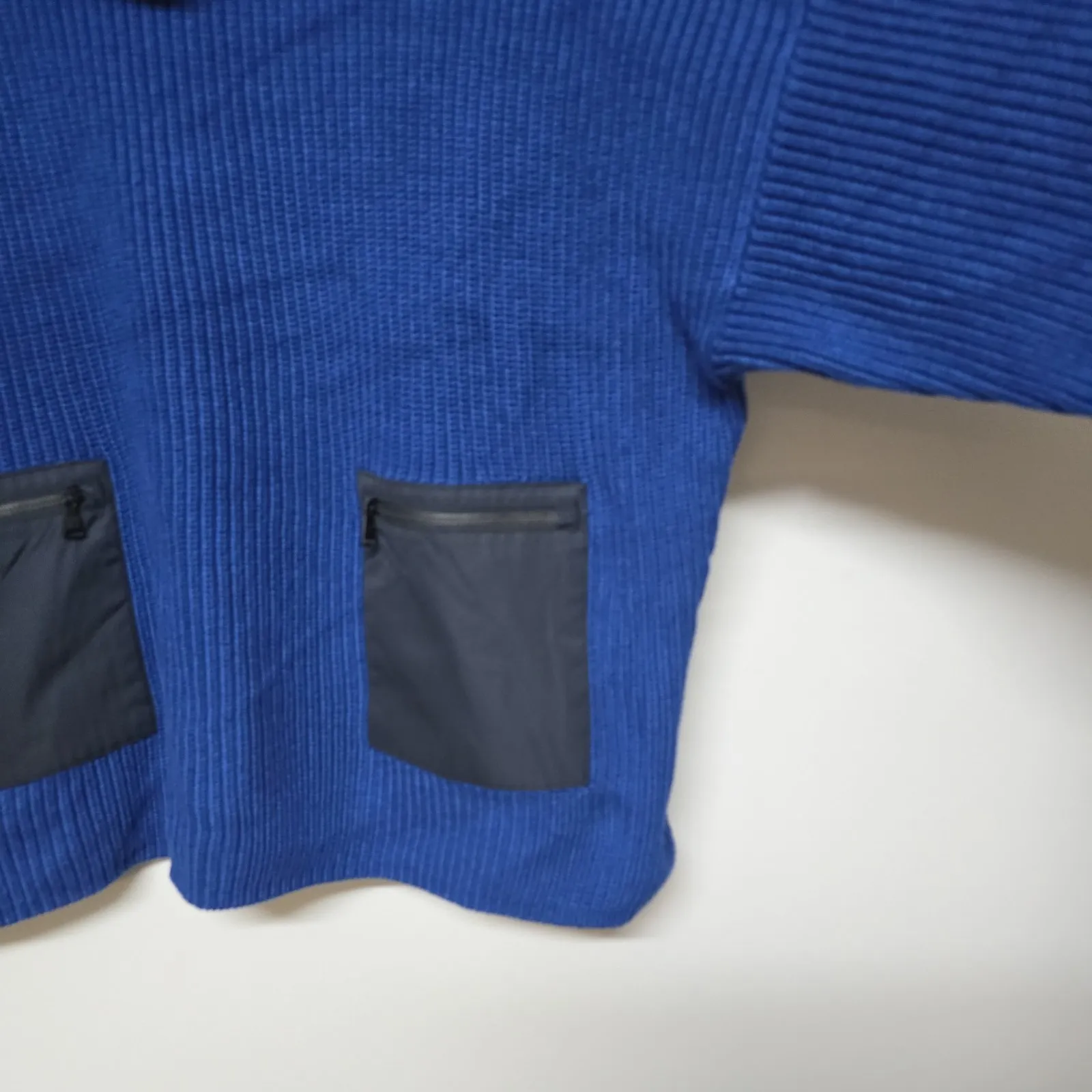 Alp N Rock Brooklyn Oversized Chunky Knit‎ Indigo Blue Pockets Sweater Sz M/L - Image 3