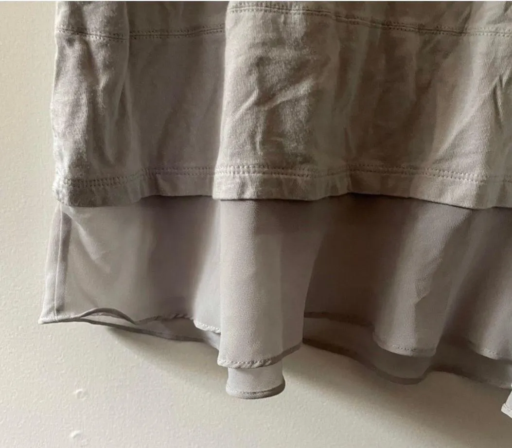 Logo by Lori Goldstein Gray Basic Tank with Chiffon Hem - Image 3