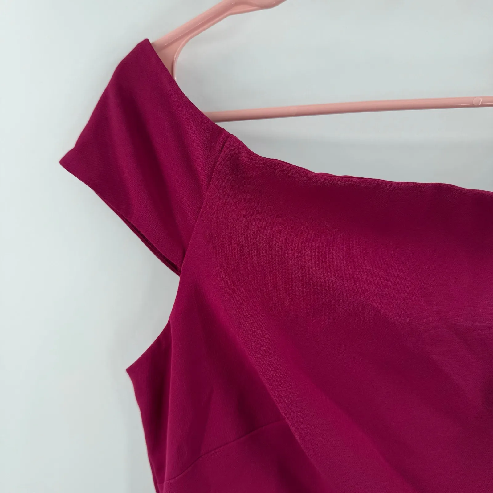 LAUREN RALPH LAUREN Dress Size 10 Cocktail NWT Fuchsia Berry Off the Shoulder - Image 9