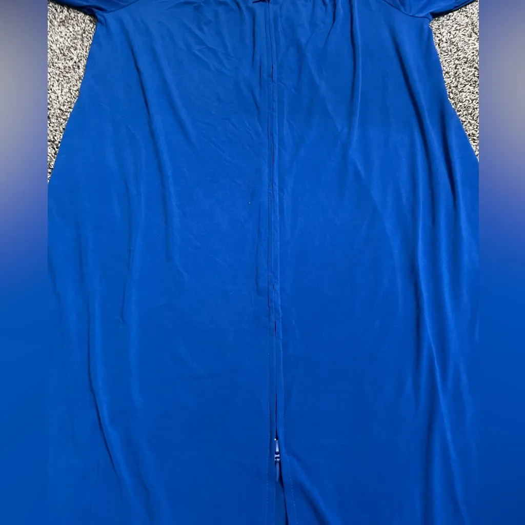 New Quacker Factory Blue Snowflake Embroidered Zip Up Long Sleeve Nightgown L Size L - Image 11