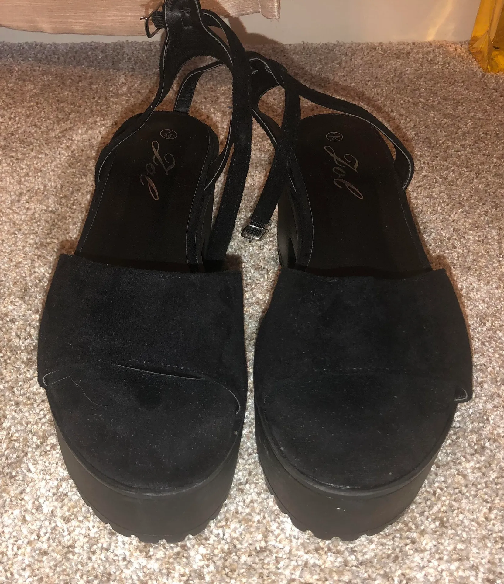 Nasty Gal Black Platform Sandles - Image 3
