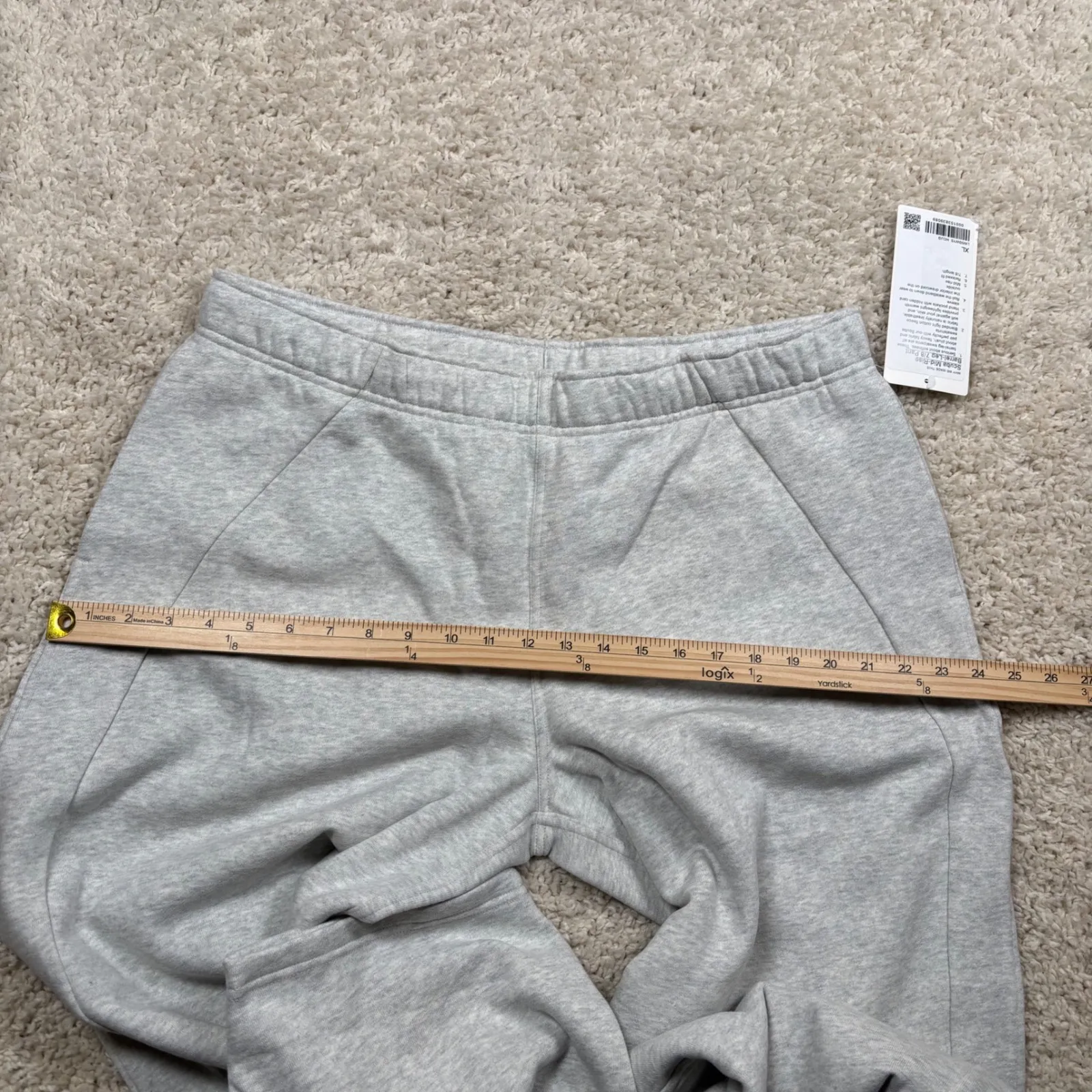 Lululemon Scuba Mid Rise Barrel Leg 7/8 Pant Light Grey XL Relaxed Fit - Image 5