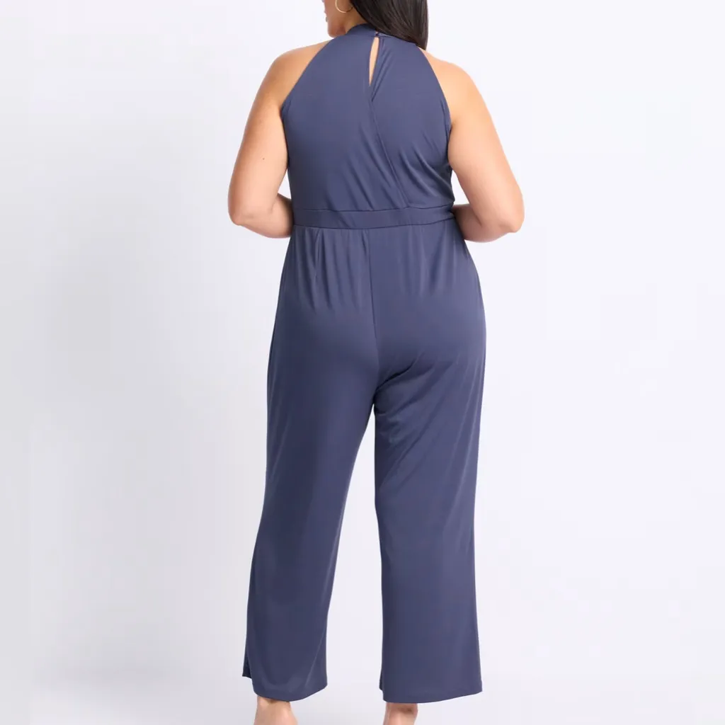GILLI Storm Halter Neck Jumpsuit Navy Small NWT STITCH FIX Blue - Image 2