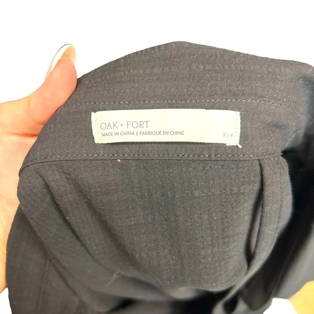 Oak + Fort Black Check Off Shoulder‎ Shirt Dress Size Small - Image 9