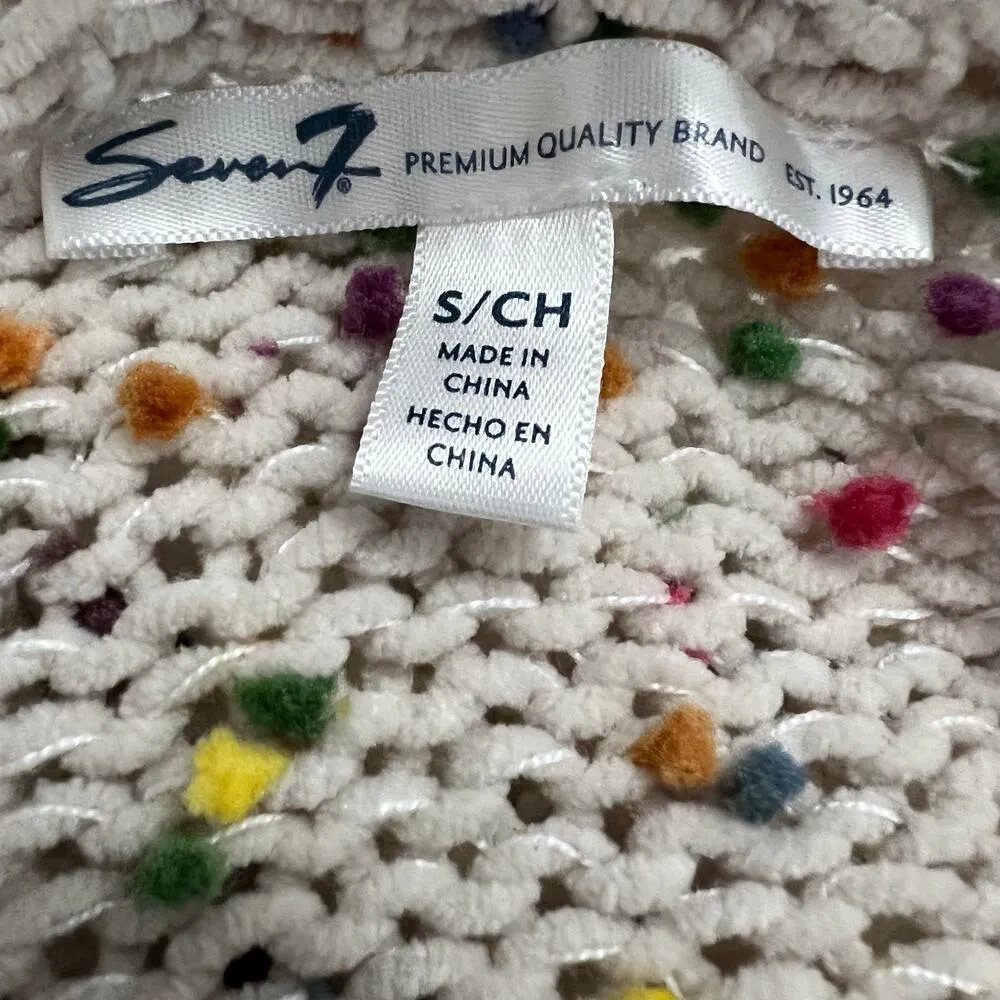 Seven 7 Chunky Popcorn Confetti Rainbow Color Long‎ Sleeve Sweater Size Small - Image 6