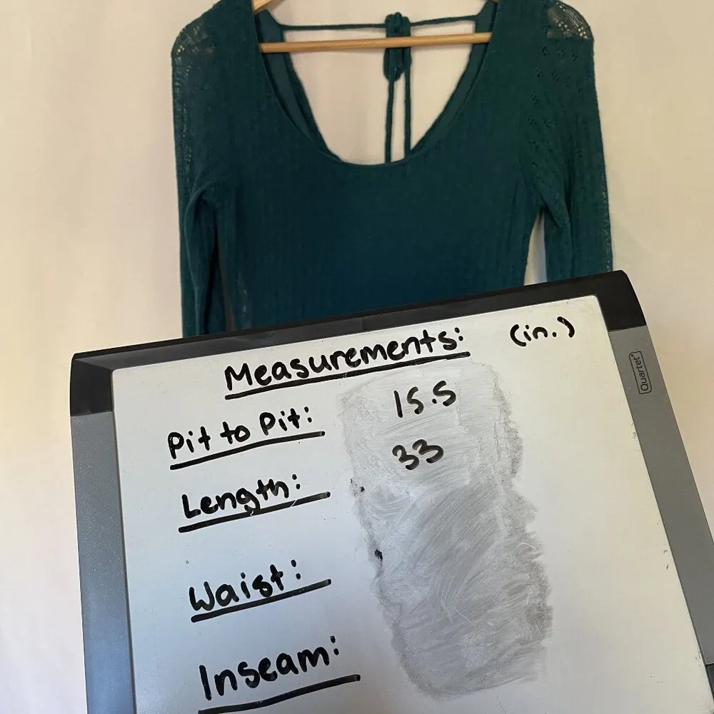 Jodi Kristopher turquoise long sleeved dress women's size small sundress knit - Image 6