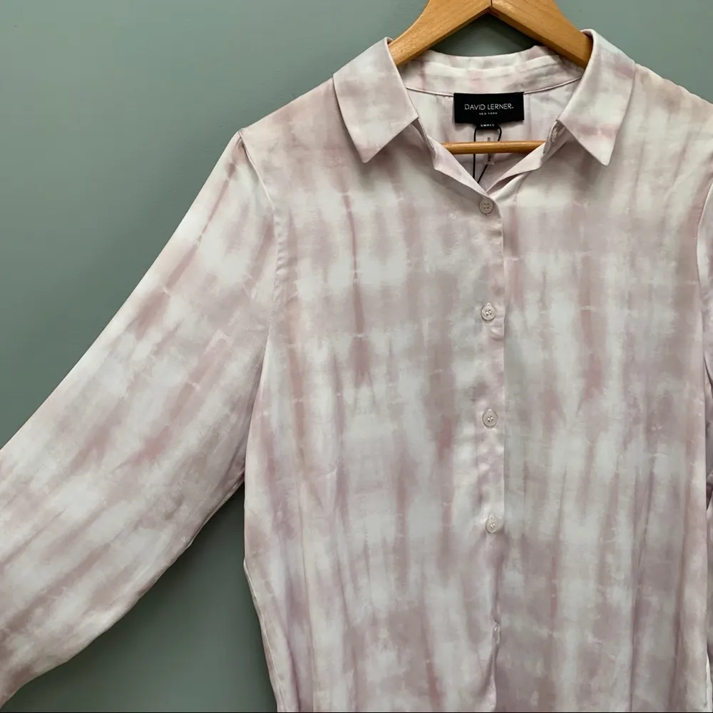 David Lerner Portman Top Button Up Shirt Tie Dye size Small - Image 5