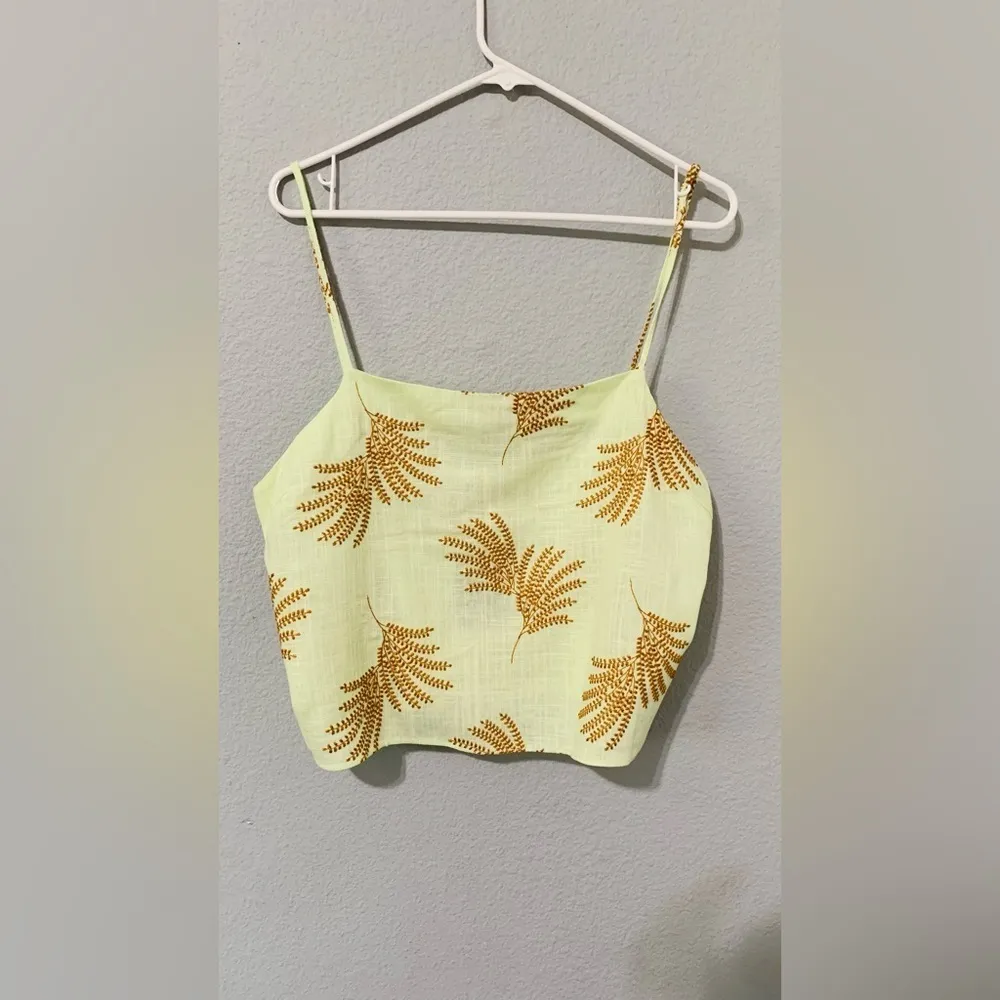 Zara New Women Sleeveless Linen Blend Embroidered Lingerie Top‎ Size Large - Image 8