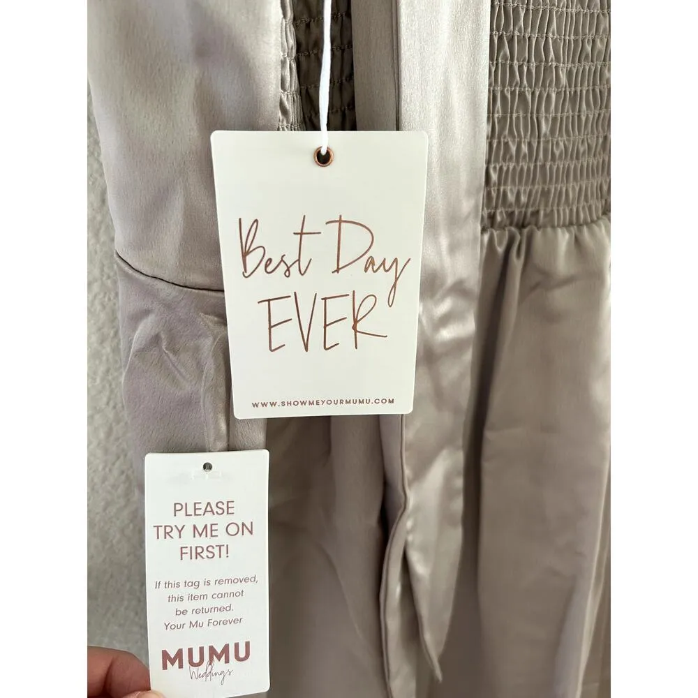 Show Me Your Mumu Claire Midi Dress Show Me the Ring Satin XL NWT - Image 7