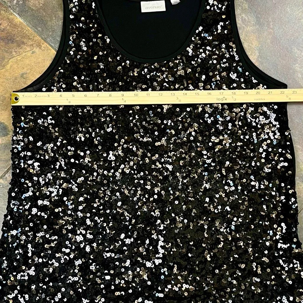 Avenue Black Sequin Tank Top 22/24 - Image 3