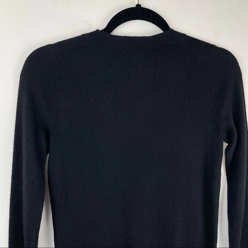 J. Crew Collection Italian Cashmere Vneck Sweater Sz XXS-XS Black - Image 12