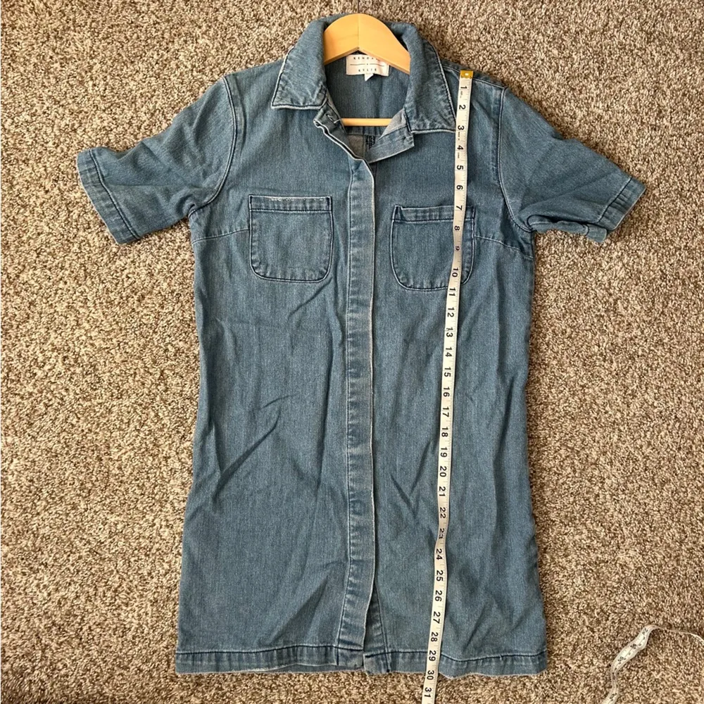 Kendall + Kylie Denim Jean Button Down Short Sleeve Dress Casual 90s Fall XS - Image 5