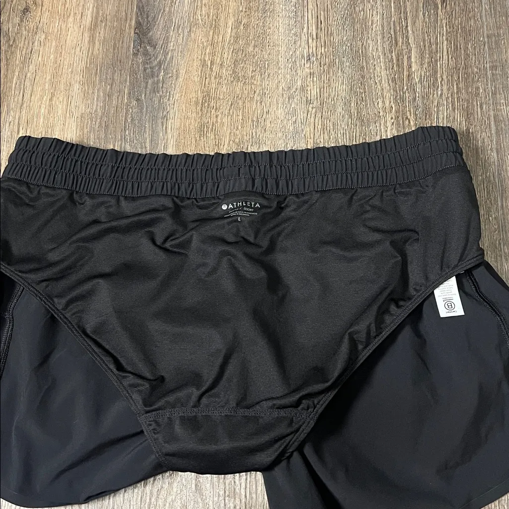 Athleta Hustle 3” Black Lined Athletic Shorts w/Side Zipper Pocket Size Large - Image 10