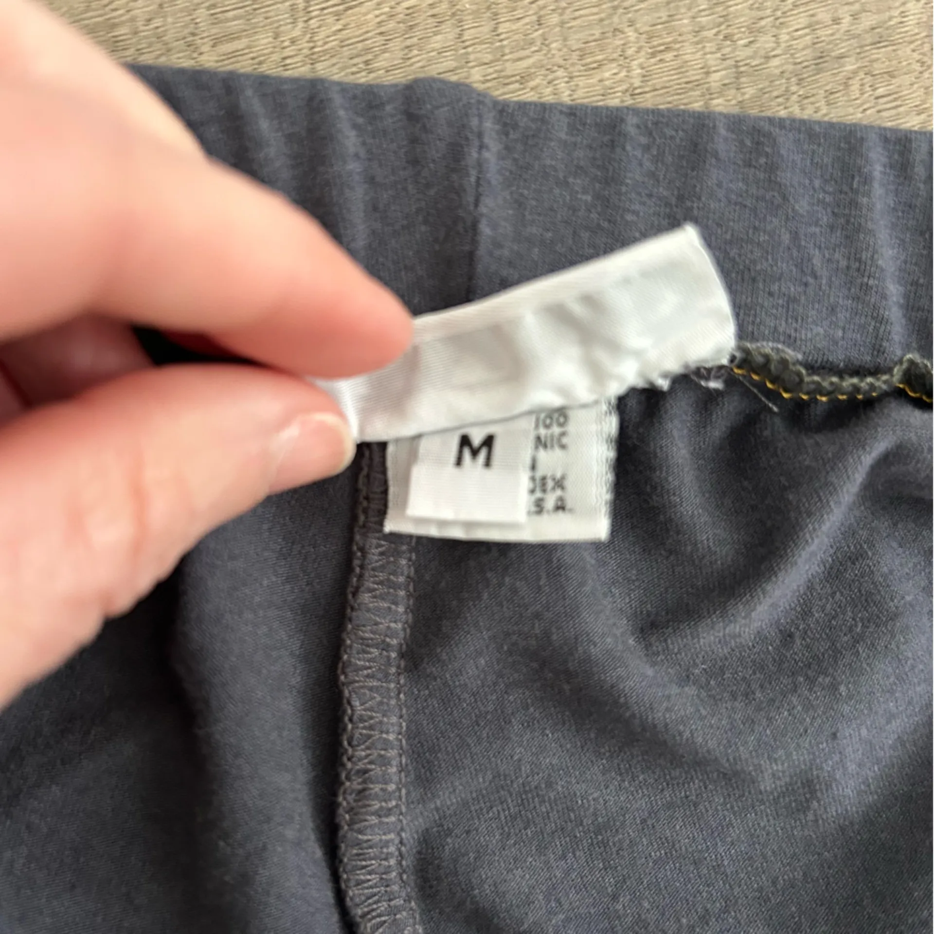 Bryn Walker Blue Grey Bamboo Cotton High Rise Wide Leg Crop Pull On Pants M - Image 6