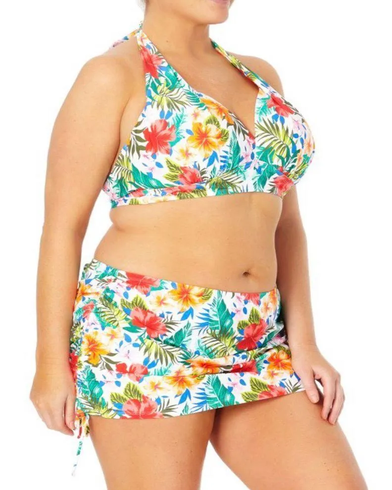 Time & Tru Ruched Halter Adjustable Molded Top - Image 2