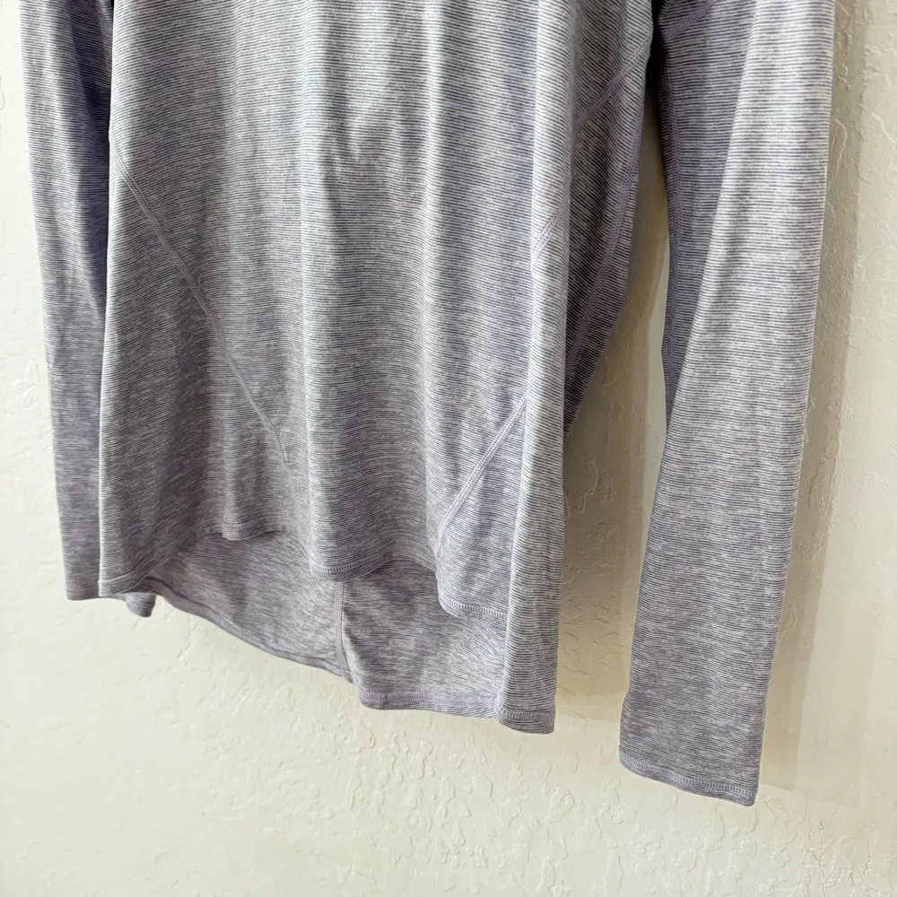 Zella Purple White Stripe Pullover Long Sleeve Hood Relaxed Oversize Small - Image 3