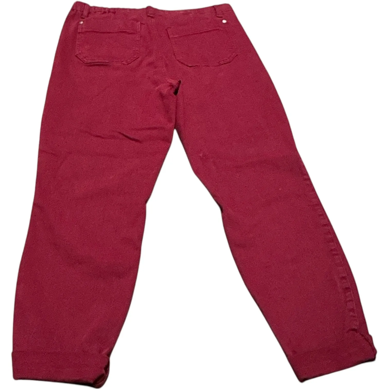 Judy Blue Garment Dyed High Rise Cuffed Cropped Jeans Red 9 / 29 - Image 3