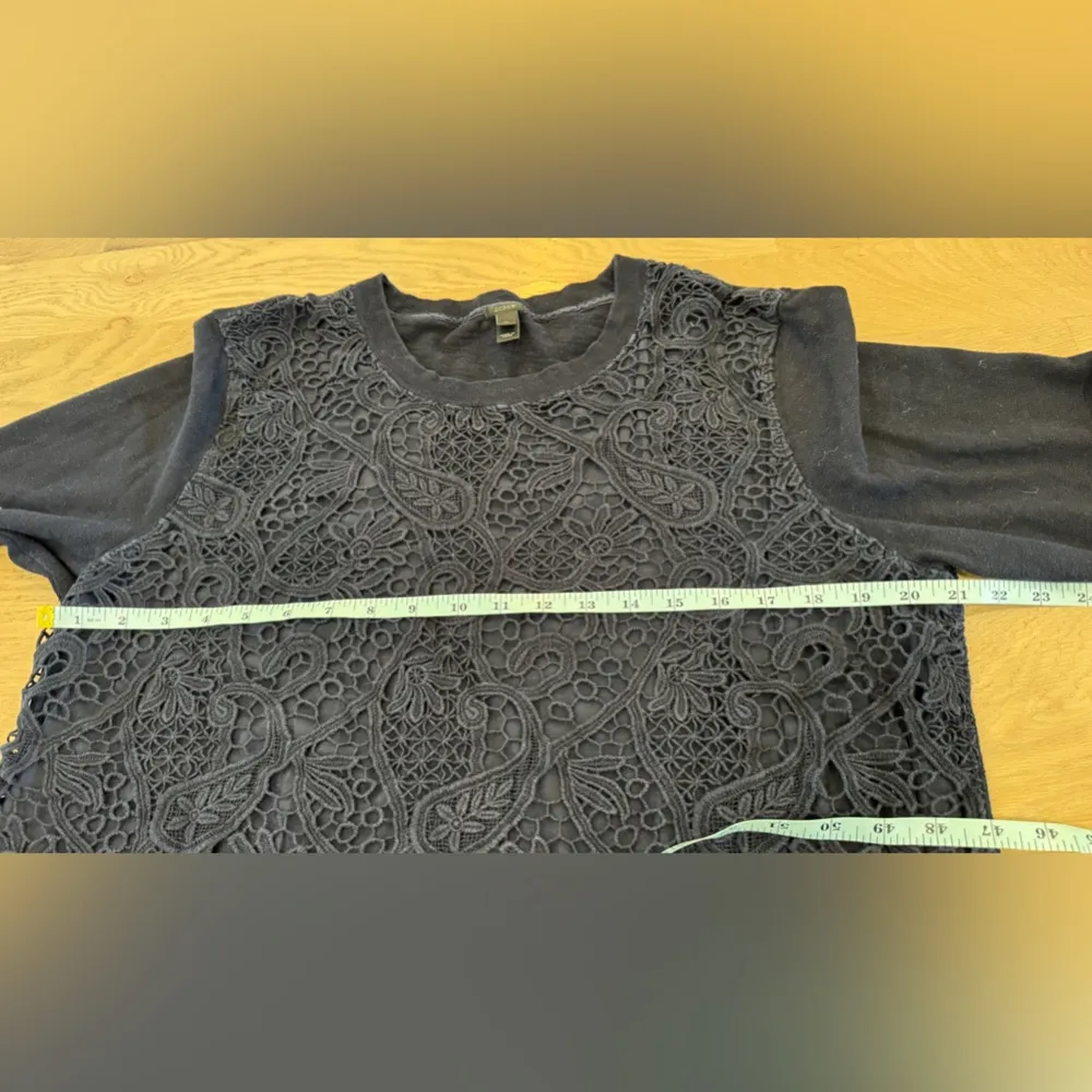 J crew lace overlay sweatshirt navy blue size XL - Image 5