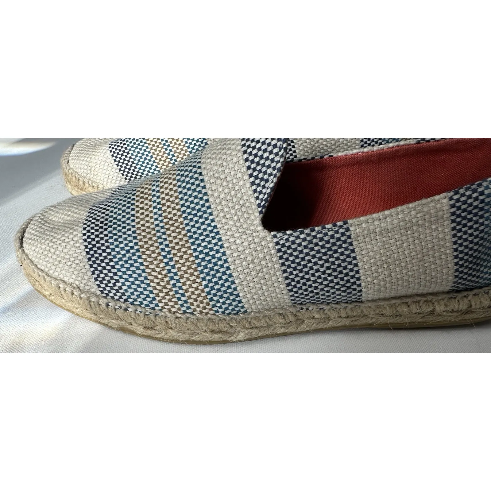 Stubbs & Wootton Espadrilles Women's Size 39 Striped Canvas Slip On Flats Spain - Image 5