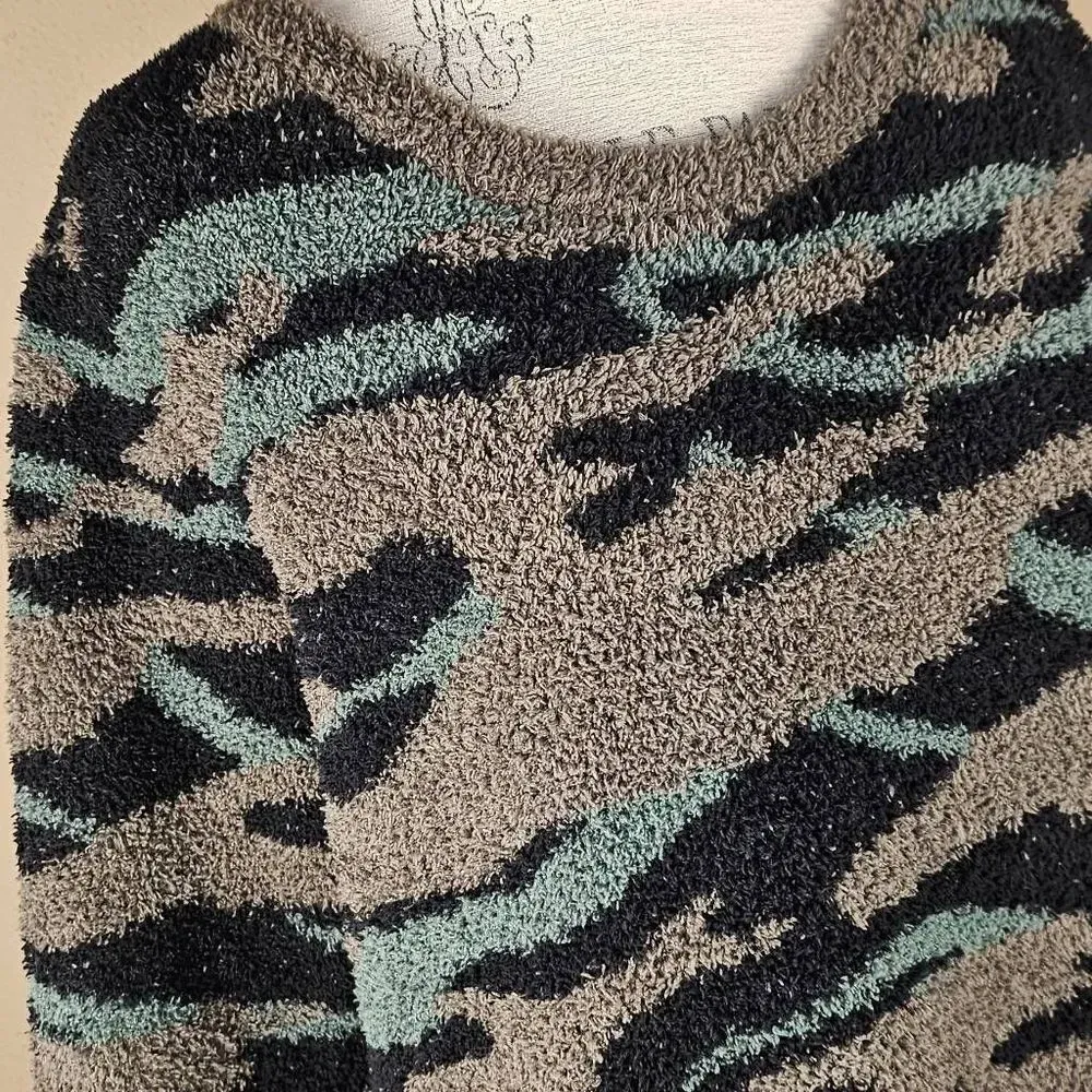 Barefoot Dreams Womens‎ Camo CozyChic Seaside Crew Neck Pullover Sweater XL - Image 3