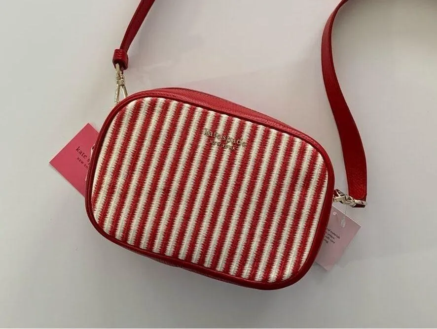 Kate Spade New York Astrid Red Stripe Medium Crossbody Purse Camera Bag NWT - Image 10