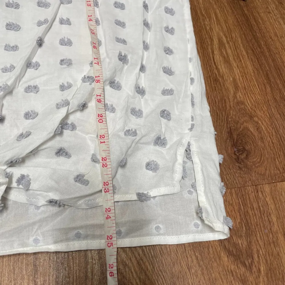 Lou & Grey Ann Taylor LOFT White Knot Short Sleeve Textured Blouse Size Medium - Image 9