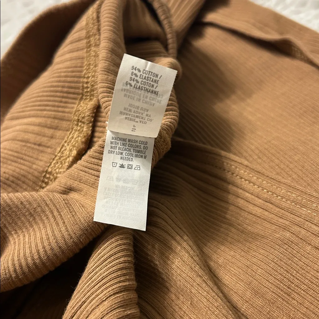 Aerie Beige Ribbed Midi Skirt, Small - Image 7