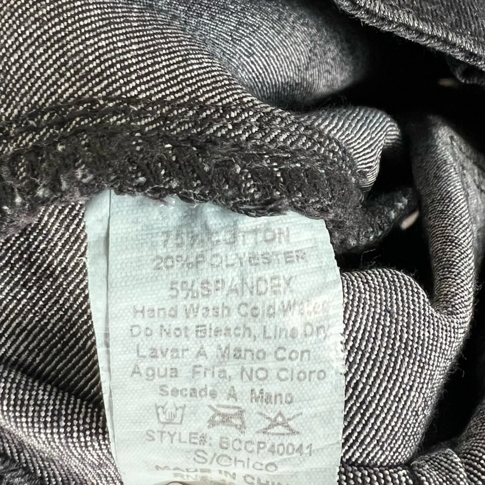 Banjul Flare Jeans Womens S Black Raw Hem Stretch High Rise 70s Retro Hippie - Image 7