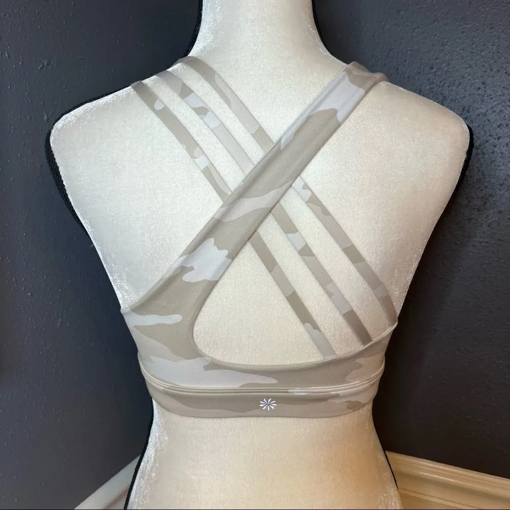 Athleta Run Free White Camo Sports Bra - Image 6