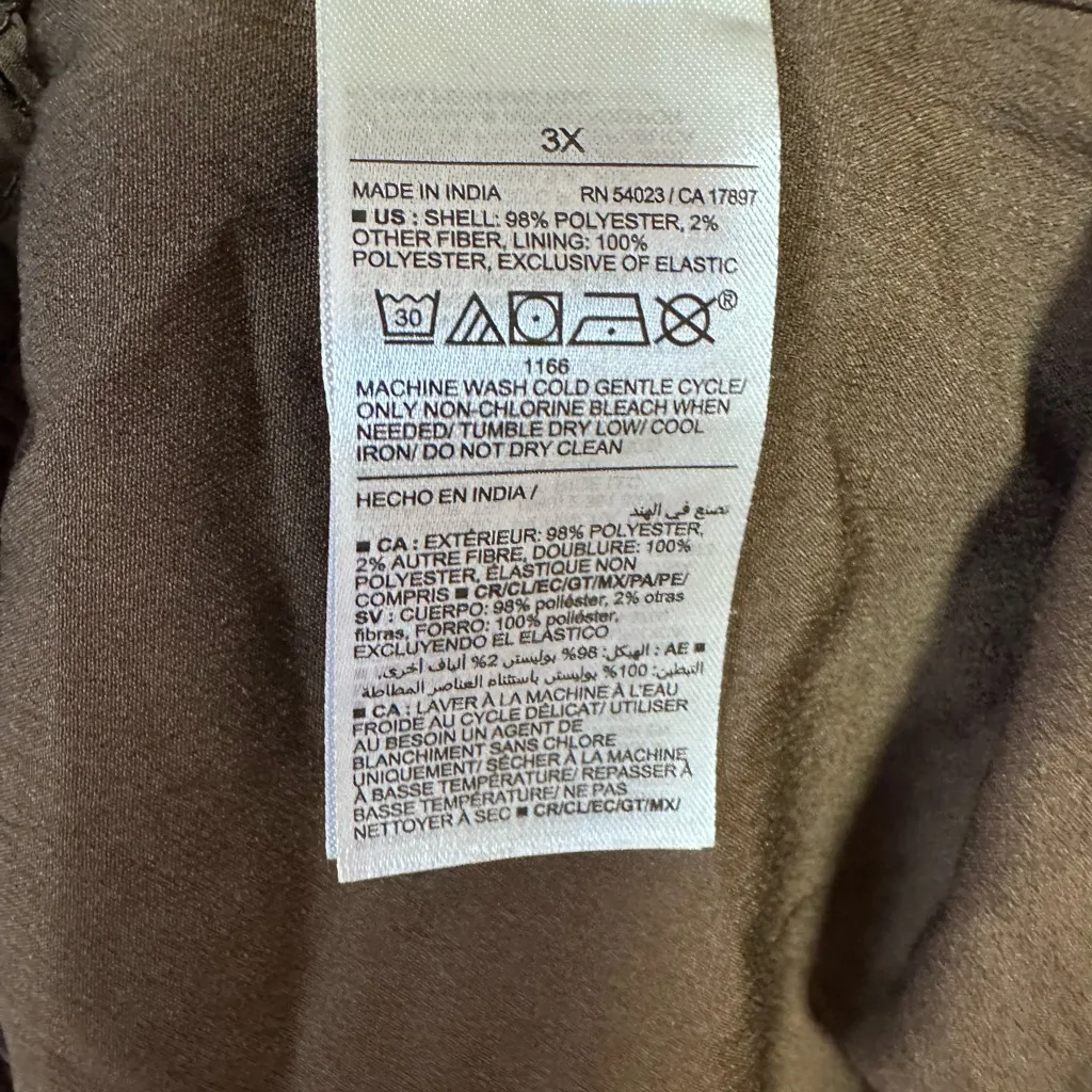 Old Navy Brown Baby Doll Knee Length Dress Size 3XL Sparkle Holiday Flowy Preppy - Image 5