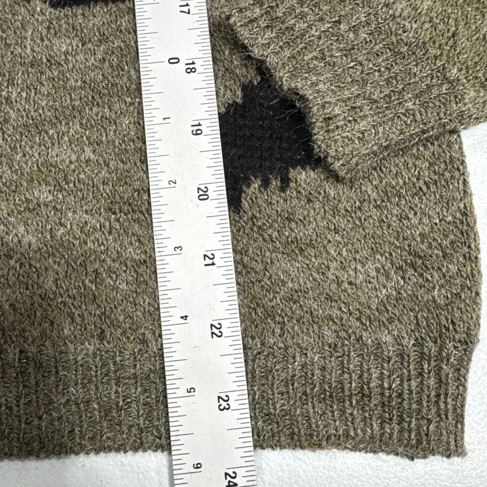 Womens Fuzzy Knit Pullover Sweater Sz S Crew Neck Long Sleeve Camo By Shop Wanna Green - Image 11