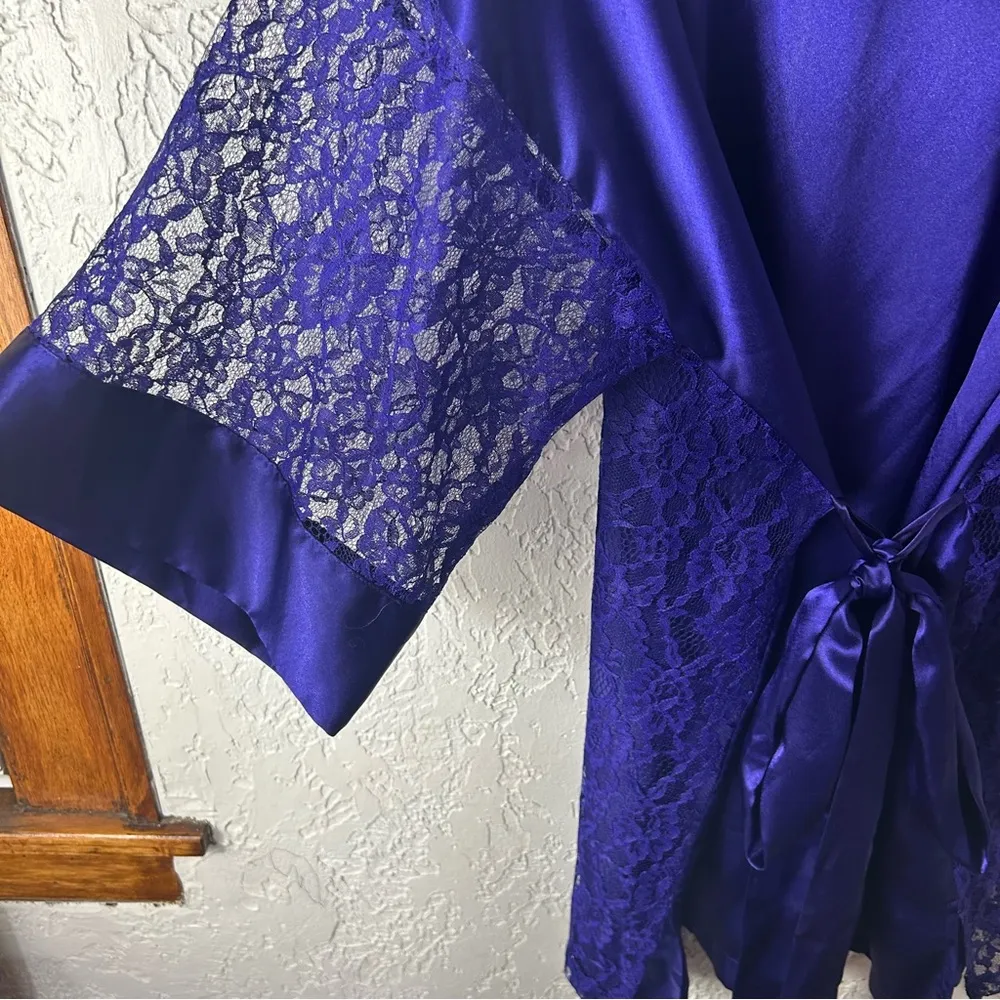 Victoria’s Secret | Vintage 90’s Gold Label Purple Lace Robe Kimono Size OS - Image 7