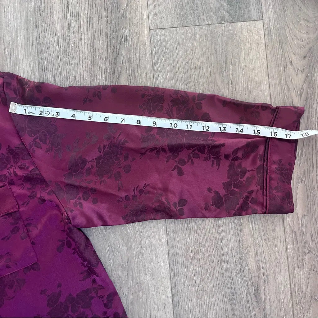 Secret Treasures Burgundy Floral Pajama Top Nightgown - Image 7