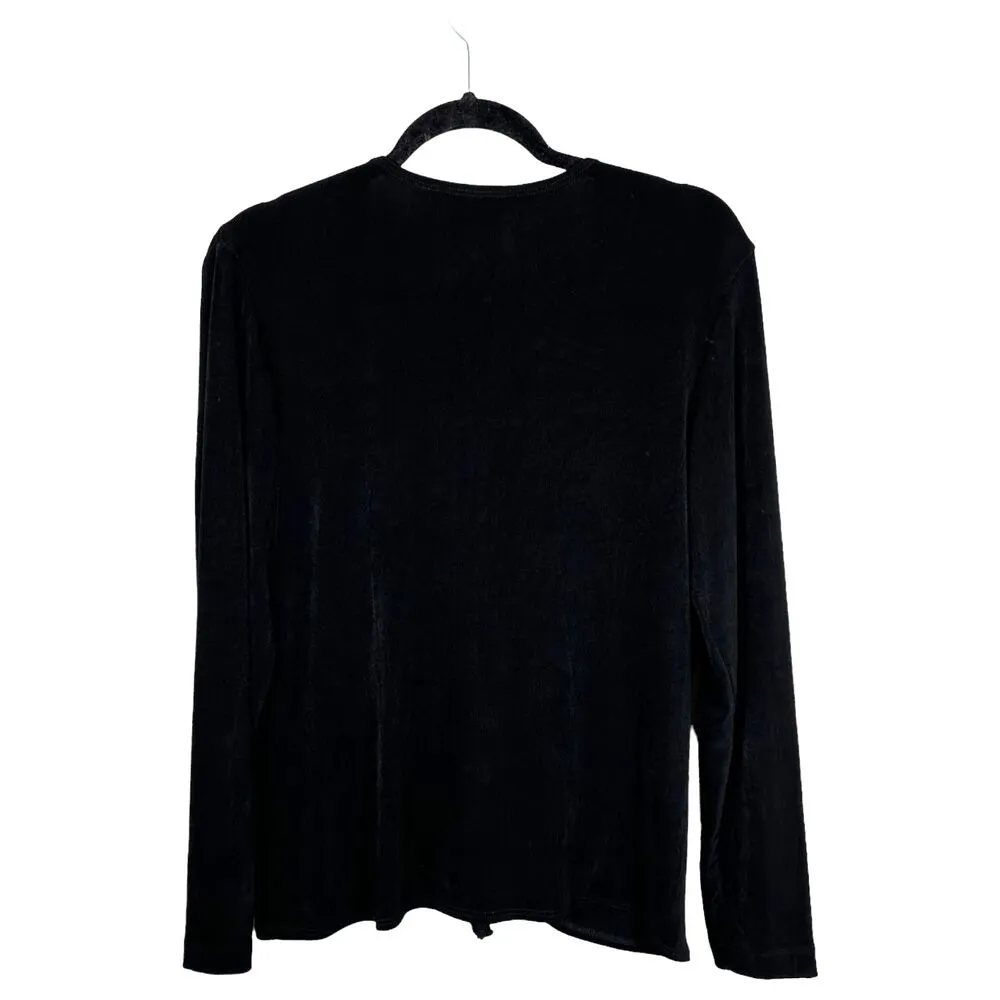 Chico's Travelers Collection Black Handkerchief Cardigan Topper Size 1 US M/8 - Image 2