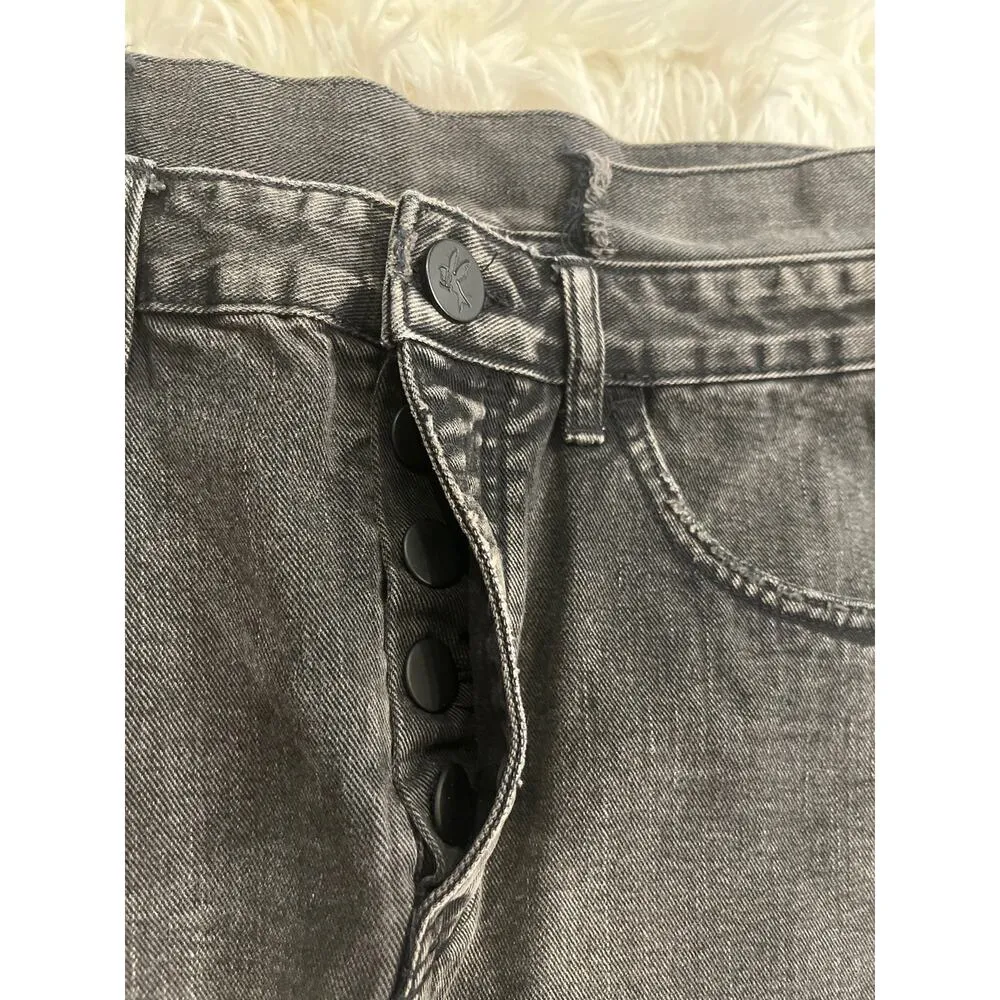 One X  4040 raw hem micro mini skirt in double bass black denim 28 - Image 9