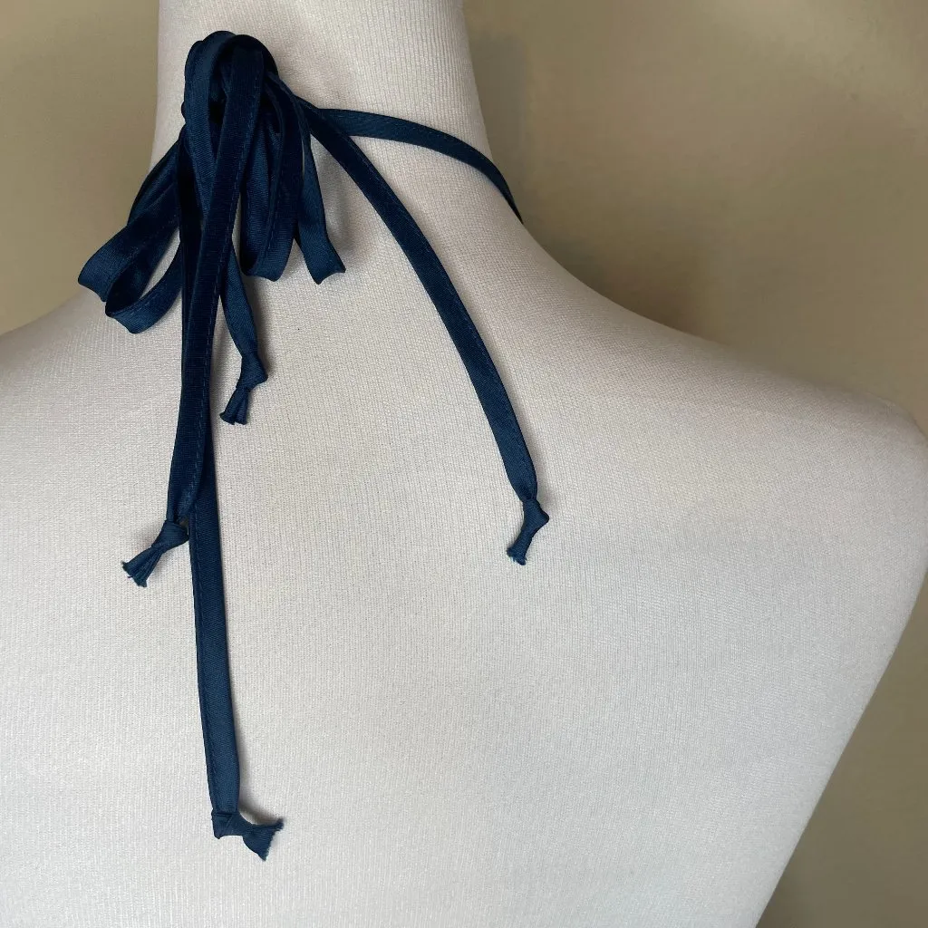 Blue Lacey Sleeveless Babydoll Chemise Lined Halter Plus 18/20 Sexy - Image 5