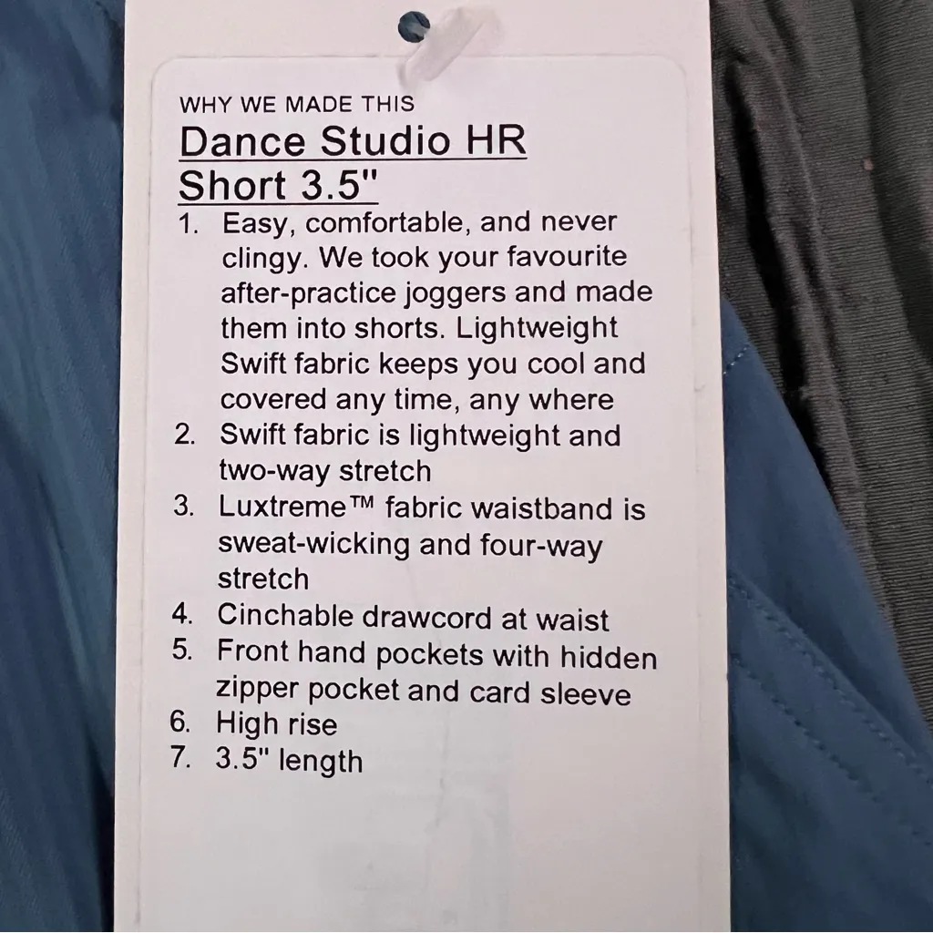 Lululemon Blue Dance Studio Shorts - Image 3