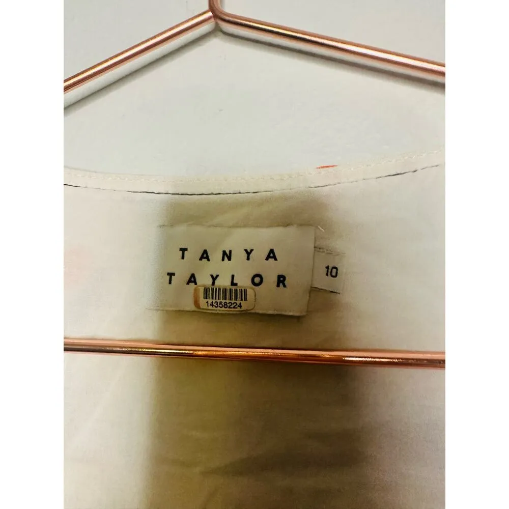 TANYA TAYLOR Margot Orange Blooms Floral Linen Blend Jumpsuit Size 10 - Image 9