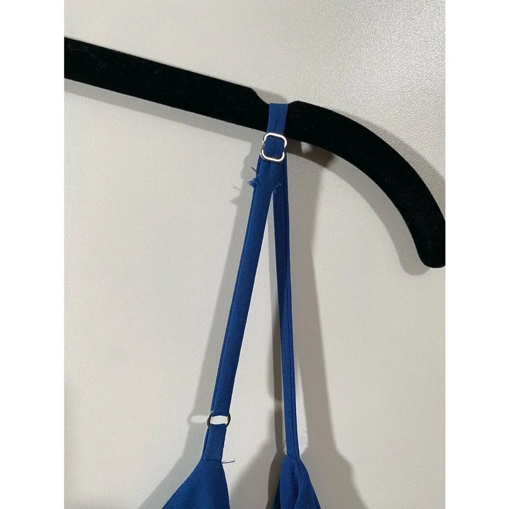 Lulu’s Manhattan Moment Blue Ruffled Midi Wrap Dress in Royal Blue Size Large - Image 6