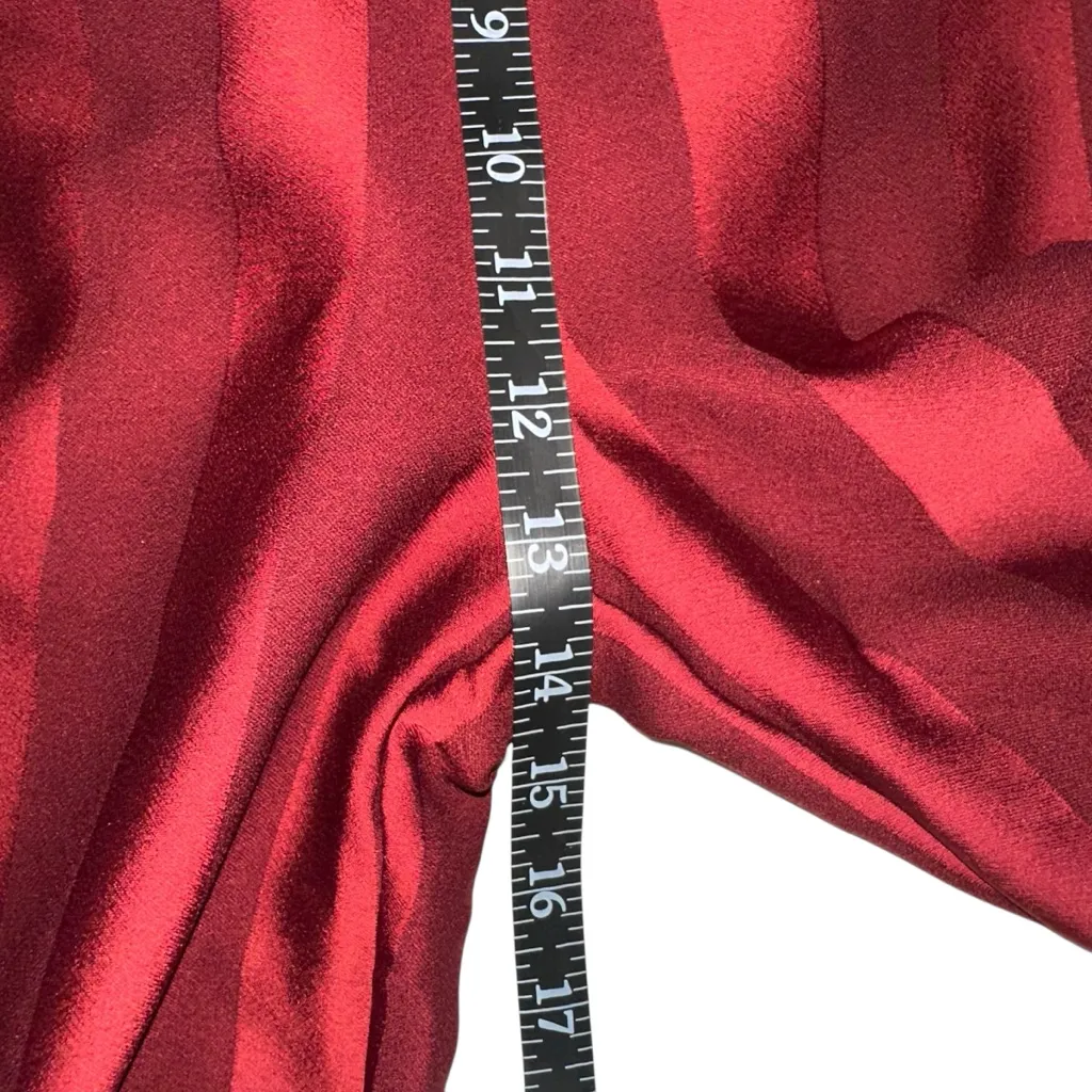 NEW Endless Rose Burgundy Satin Striped Wide Leg High Rise Pants SMALL - Image 8