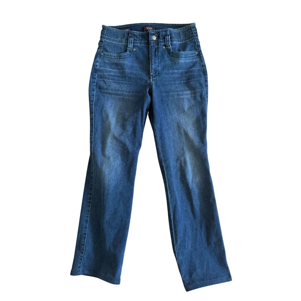 NYDJ Marilyn Straight Stretch Medium Wash Denim Jeans Size US 6 - Image 6