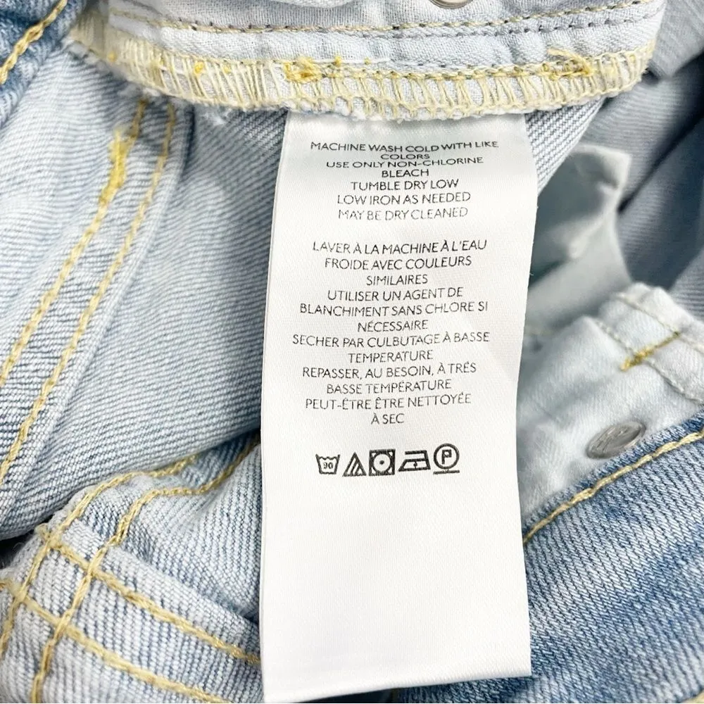 Free People Liv Crop Flare Leg Mid Rise Jeans Medium Wash Released Hem Size 30 - Image 11