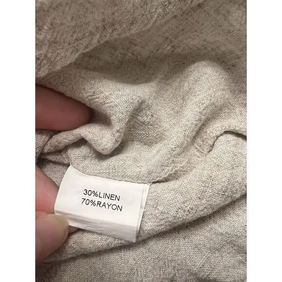 Princess Polly Tan Linen Blend Tie Front Romper One-Piece‎ Size 4 - Image 3