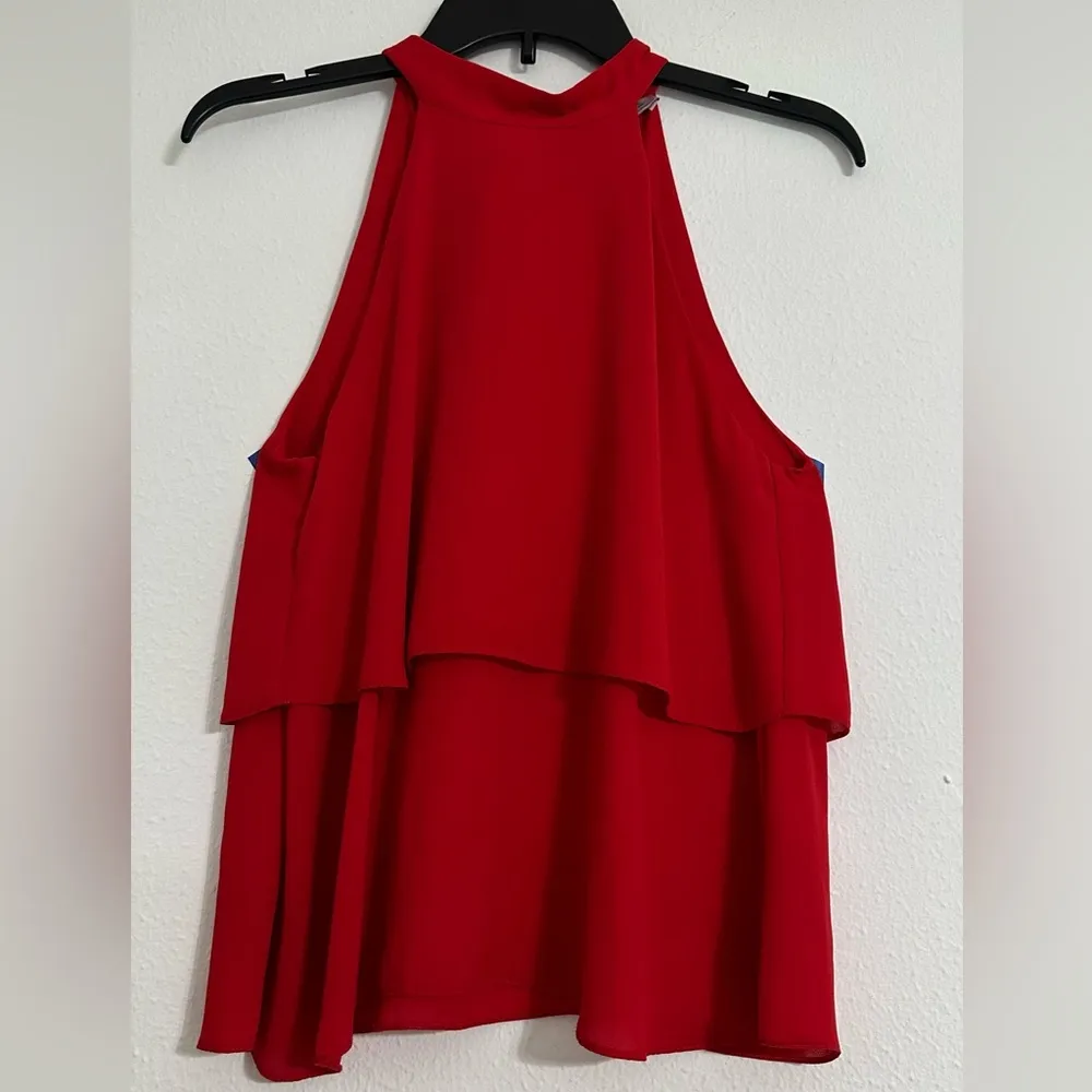 Zara Red Ruffle Sleeveless Halter top - Image 2