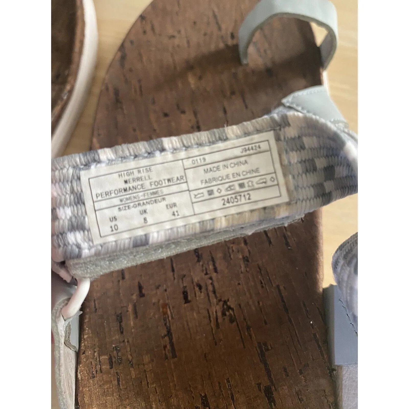 Merrell Sandals Womens 10 Gray White Sunvue Slip On Toe Strap Lightweight Beach - Image 12