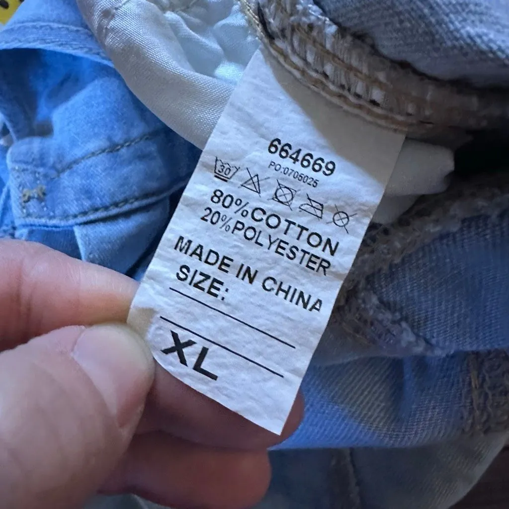 Floral Painted Denim Overalls 🌼 xl Blue - Image 11