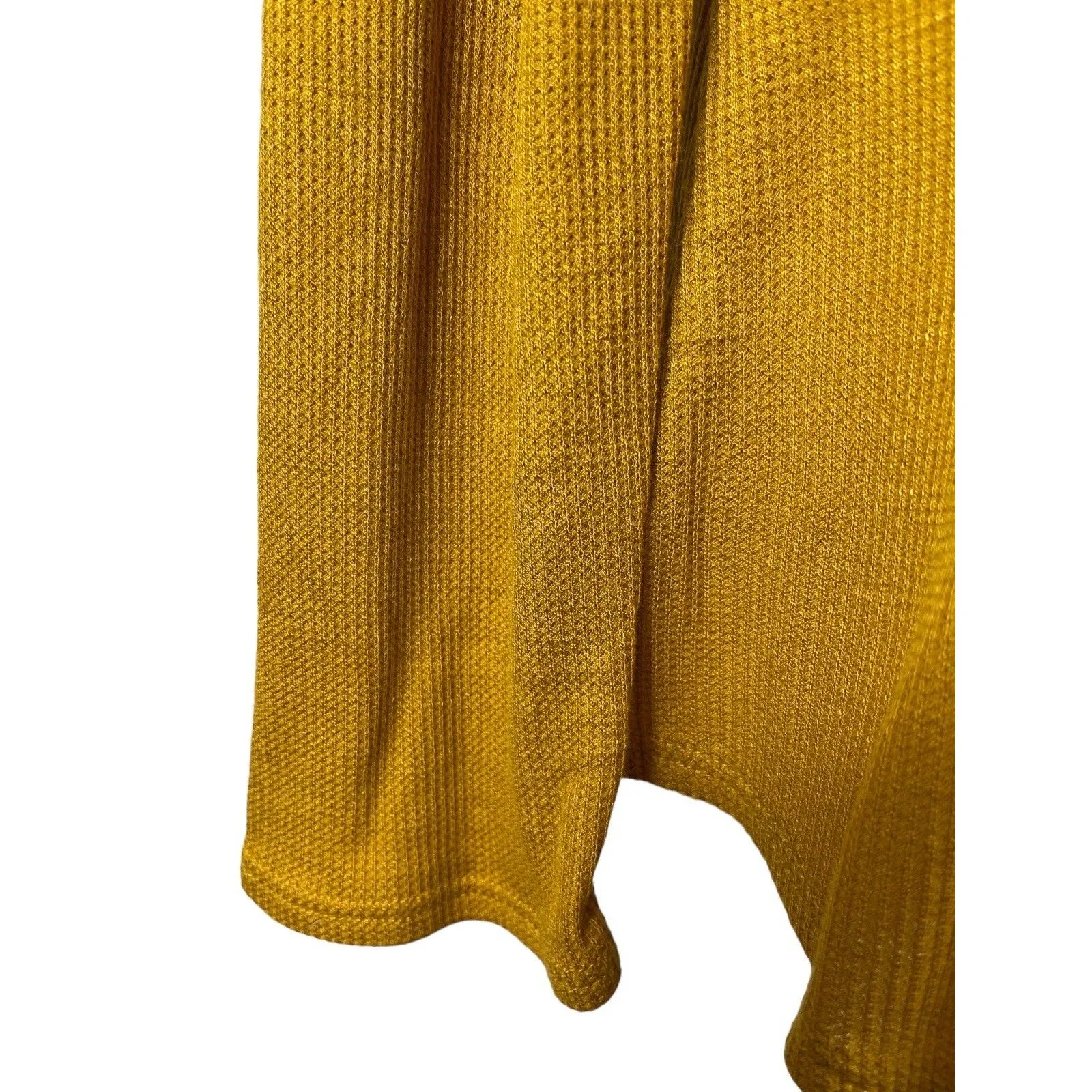 White Birch Mustard Long Sleeve Relaxed Waffle XL Tie Knot In Back Top NWT Fall - Image 3