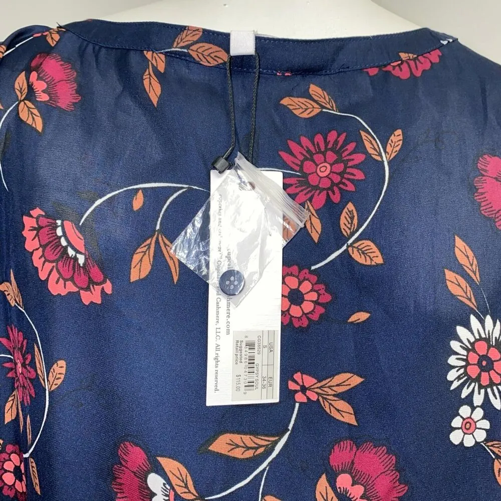 NWT Cupcakes & Cashmere Long Sleeve Floral Boho Keyhole Dress Women's Size S - Image 8